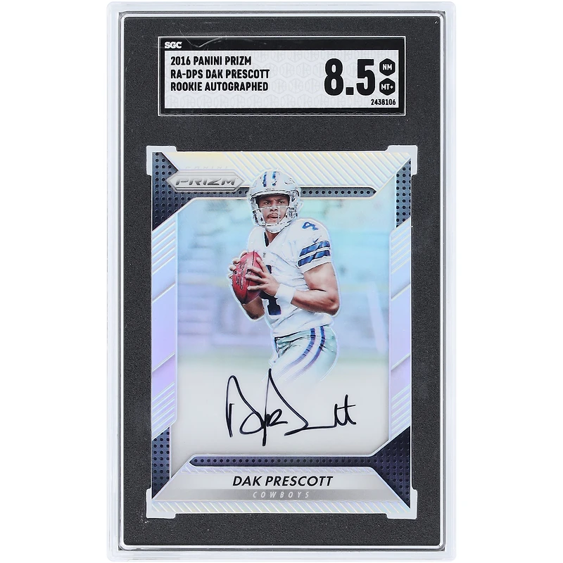 Dak Prescott Dallas Cowboys Autographed 2016 Panini Prizm Rookie #RA-DPS SGC Authenticated 8.5 Rookie Card