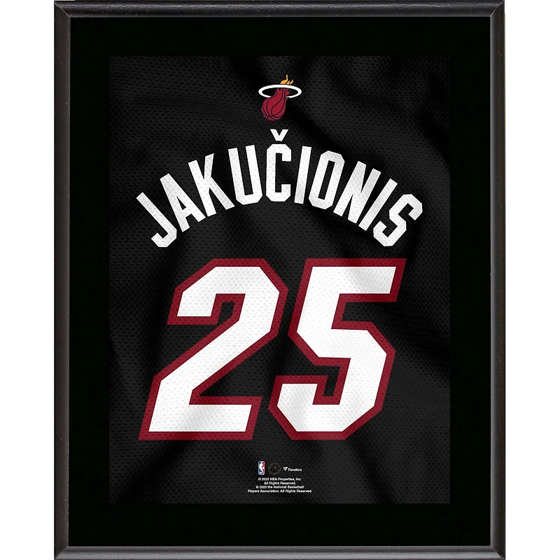 Kasparas Jakučionis Miami Heat 10.5" x 13" Jersey Number Sublimated Player Plaque