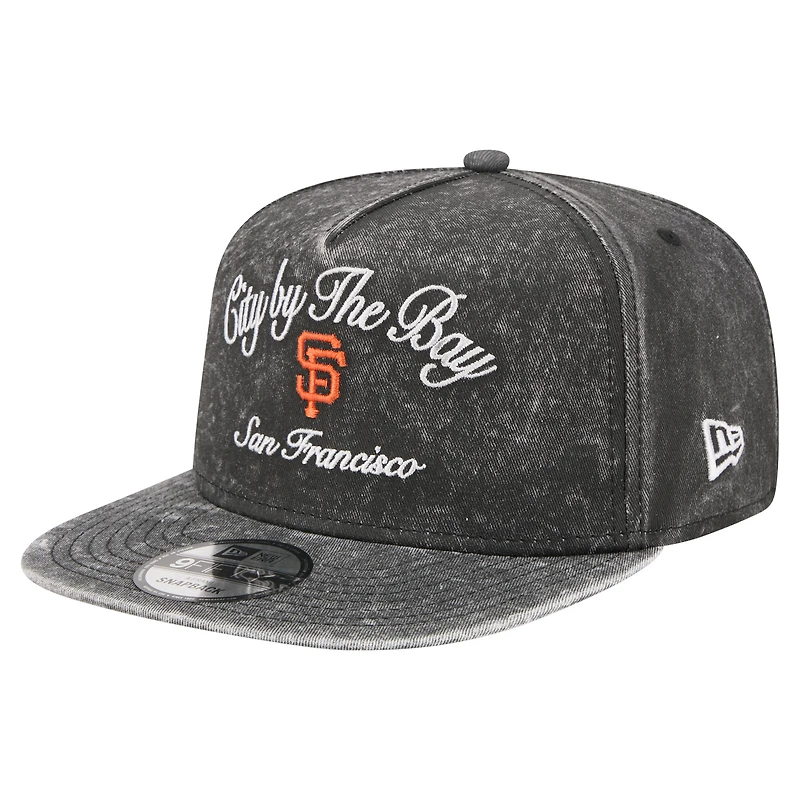 Men's New Era Black San Francisco Giants City Slogan A-Frame 9FIFTY Snapback Hat