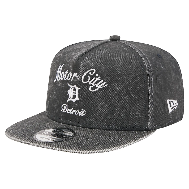 Men's New Era Black Detroit Tigers City Slogan A-Frame 9FIFTY Snapback Hat