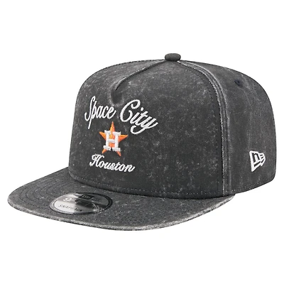Men's New Era Black Houston Astros City Slogan A-Frame 9FIFTY Snapback Hat