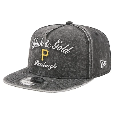 Men's New Era Black Pittsburgh Pirates City Slogan A-Frame 9FIFTY Snapback Hat