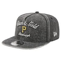 Men's New Era Black Pittsburgh Pirates City Slogan A-Frame 9FIFTY Snapback Hat