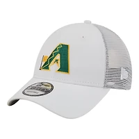 Men's New Era  White Arizona Diamondbacks Flag 9FORTY Trucker Adjustable Hat