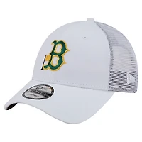 Men's New Era  White Boston Red Sox Flag 9FORTY Trucker Adjustable Hat