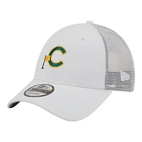 Men's New Era  White Chicago Cubs Flag 9FORTY Trucker Adjustable Hat