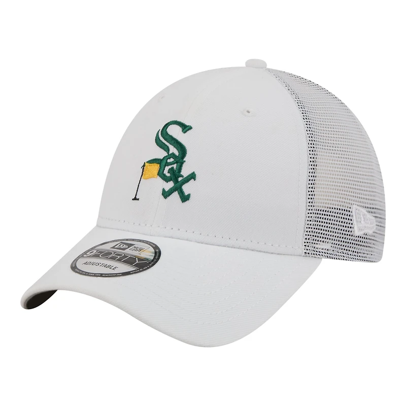 Men's New Era  White Chicago White Sox Flag 9FORTY Trucker Adjustable Hat