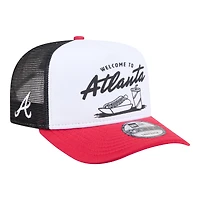 Men's New Era  White/Red Atlanta Braves Foodie A-Frame 9FIFTY Trucker Snapback Hat