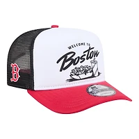 Men's New Era  White/Red Boston Red Sox Foodie A-Frame 9FIFTY Trucker Snapback Hat