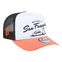 Men's New Era  White/Orange San Francisco Giants Foodie A-Frame 9FIFTY Trucker Snapback Hat