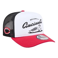 Men's New Era  White/Red Cincinnati Reds Foodie A-Frame 9FIFTY Trucker Snapback Hat