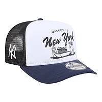 Men's New Era  White/Navy New York Yankees Foodie A-Frame 9FIFTY Trucker Snapback Hat