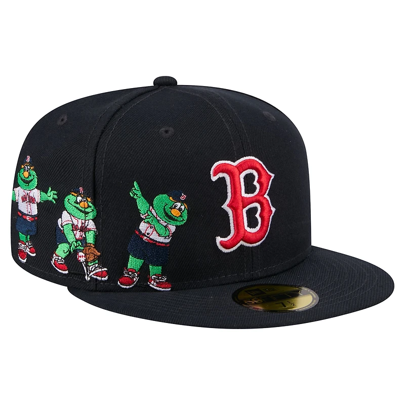 Men's New Era Navy Boston Red Sox Run Mascot 59FIFTY Fitted Hat
