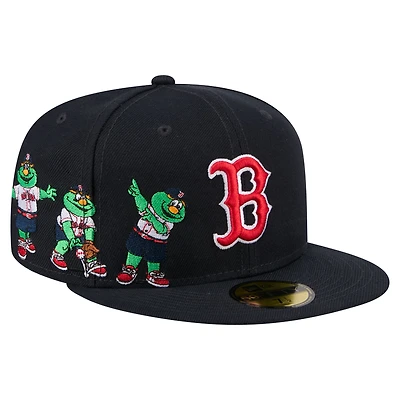 Men's New Era Navy Boston Red Sox Run Mascot 59FIFTY Fitted Hat