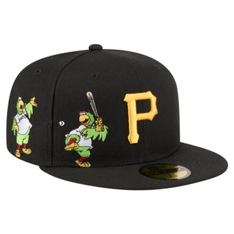 Men's New Era Black Pittsburgh Pirates Run Mascot 59FIFTY Fitted Hat