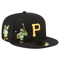 Men's New Era Black Pittsburgh Pirates Run Mascot 59FIFTY Fitted Hat