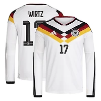 Men's adidas Florian Wirtz White Germany National Team 2026 Home Replica Long Sleeve Jersey
