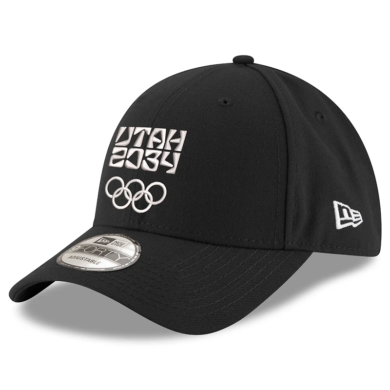 Men's New Era Black Utah 2034 9FORTY Adjustable Hat
