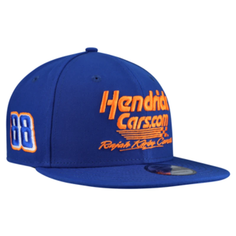 Men's New Era Blue JR Motorsports #88 HendrickCars.com Script 9FIFTY Snapback Hat