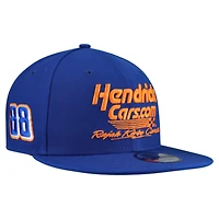 Men's New Era Blue JR Motorsports #88 HendrickCars.com Script 9FIFTY Snapback Hat