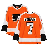 Bill Barber Philadelphia Flyers Autographed Orange adidas Jersey with "HOF 90" Inscription