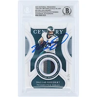 Dallas Goedert Philadelphia Eagles Autographed 2021 Panini National Treasures Century Materials Holo Silver Quad-Color Relic #CM-DAG #/25 Beckett Fanatics Witnessed Authenticated Card