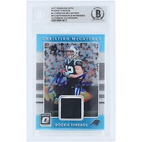 Christian McCaffrey Carolina Panthers Autographed 2017 Panini Donruss Optic Rookie Threads Relic #5 Beckett Fanatics Witnessed Authenticated Rookie Card
