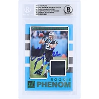Christian McCaffrey Carolina Panthers Autographed 2017 Panini Donruss Green Rookie Phenom Jerseys Relic #5 Beckett Fanatics Witnessed Authenticated Rookie Card