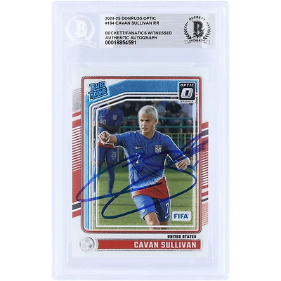 Cavan Sullivan USMNT Autographed 2024-25 Panini Donruss Optic Rated Rookie #184 Beckett Fanatics Witnessed Authenticated Rookie Card