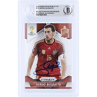 Sergio Busquets Spain National Team Autographed 2014 Panini Prizm World Cup Brasil #174 Beckett Fanatics Witnessed Authenticated Card