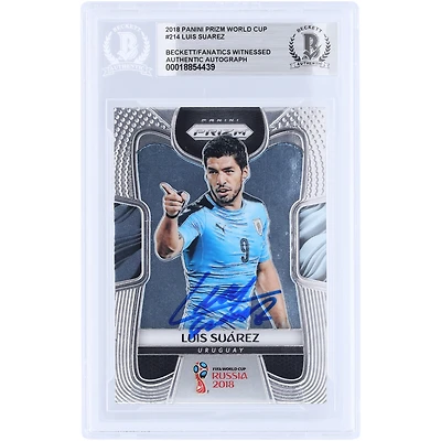 Luis Suarez Uruguay National Team Autographed 2018 Panini Prizm World Cup Russia #214 Beckett Fanatics Witnessed Authenticated Card