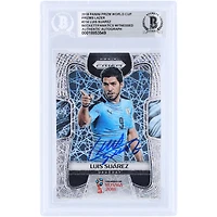 Luis Suarez Uruguay National Team Autographed 2018 Panini Prizm World Cup Russia Lazer Prizm #214 Beckett Fanatics Witnessed Authenticated Card
