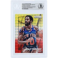 Walt Frazier New York Knicks Autographed 2014-15 Panini Prizm Yellow & Red Mosaic Prizm #210 Beckett Fanatics Witnessed Authenticated Card