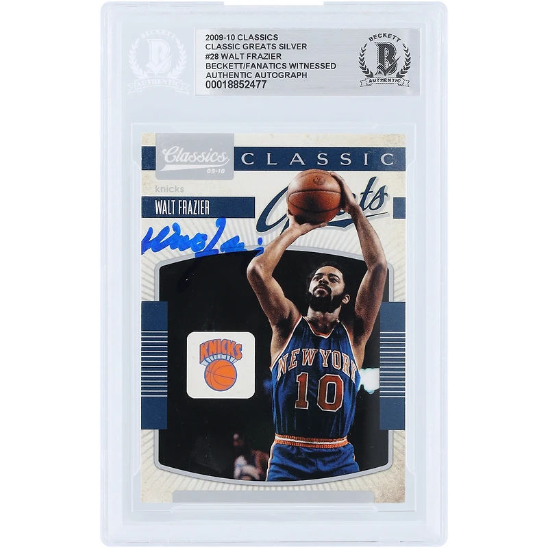 Walt Frazier New York Knicks Autographed 2009-10 Panini Classic Greats Silver #28 #/250 Beckett Fanatics Witnessed Authenticated Card