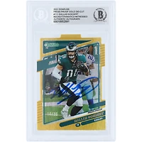 Dallas Goedert Philadelphia Eagles Autographed 2021 Panini Donruss Press Proof Gold Die-Cut #111 #/25 Beckett Fanatics Witnessed Authenticated Card