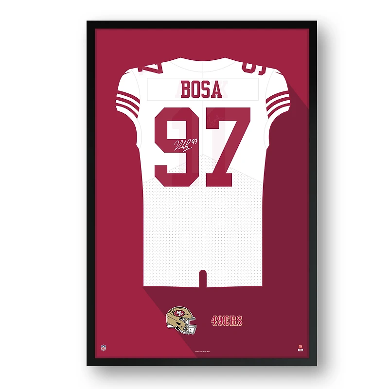 Nick Bosa San Francisco 49ers 27" x 39" Away Jersey Framed Art Print