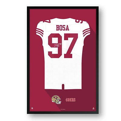 Nick Bosa San Francisco 49ers 27" x 39" Away Jersey Framed Art Print