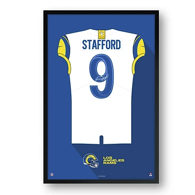 Matthew Stafford Los Angeles Rams 27" x 39" Away Jersey Framed Art Print