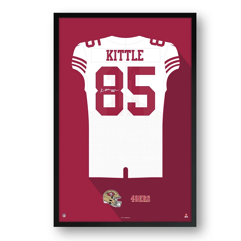 George Kittle San Francisco 49ers 27" x 39" Away Jersey Framed Art Print