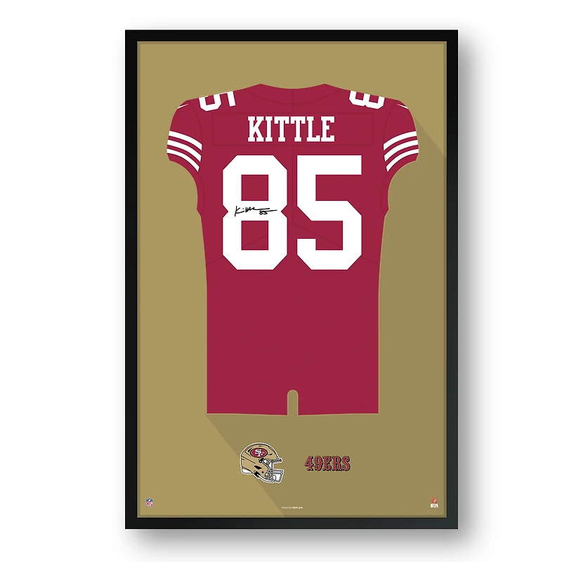 George Kittle San Francisco 49ers 27" x 39" Home Jersey Framed Art Print