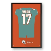 Jaylen Waddle Miami Dolphins 27" x 39" Home Jersey Framed Art Print