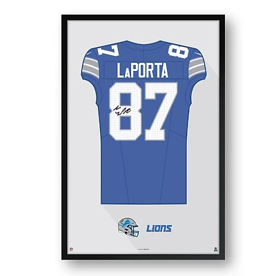 Sam LaPorta Detroit Lions 27" x 39" Home Jersey Framed Art Print
