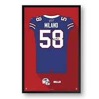 Matt Milano Buffalo Bills 14" x 20" Home Jersey Framed Art Print