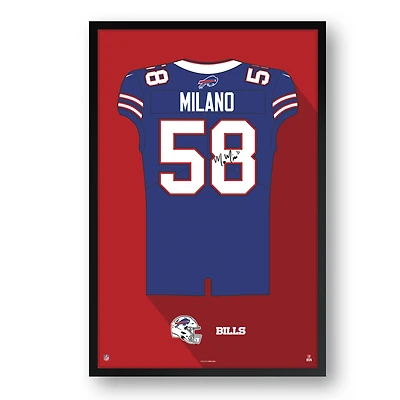 Matt Milano Buffalo Bills 14" x 20" Home Jersey Framed Art Print