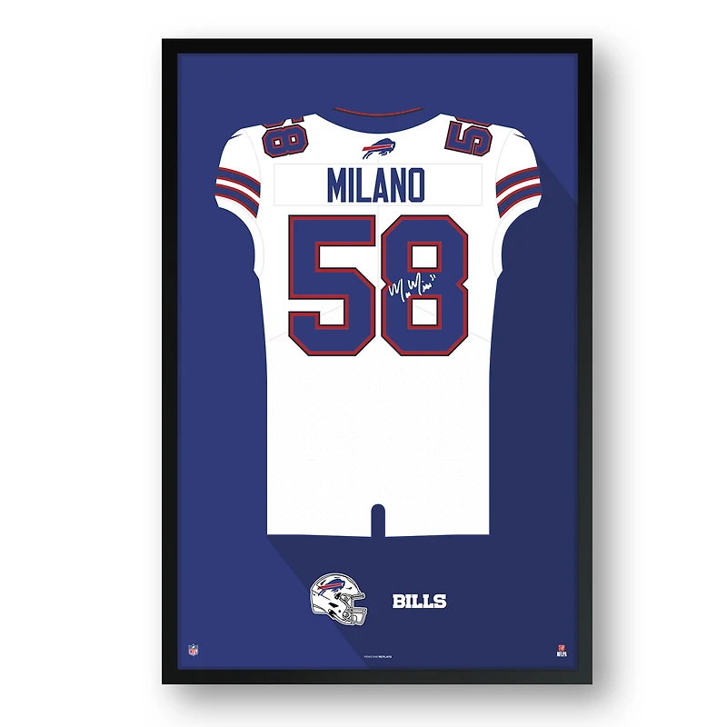 Matt Milano Buffalo Bills 14" x 20" Away Jersey Framed Art Print