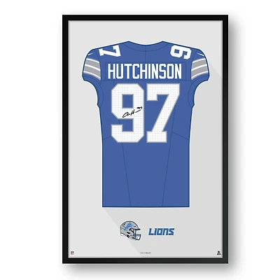 Aidan Hutchinson Detroit Lions 14" x 20" Home Jersey Framed Art Print