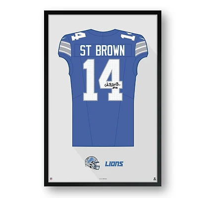 Amon-Ra St. Brown Detroit Lions 14" x 20" Home Jersey Framed Art Print