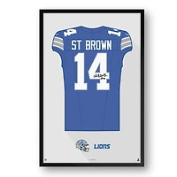 Amon-Ra St. Brown Detroit Lions 14" x 20" Home Jersey Framed Art Print