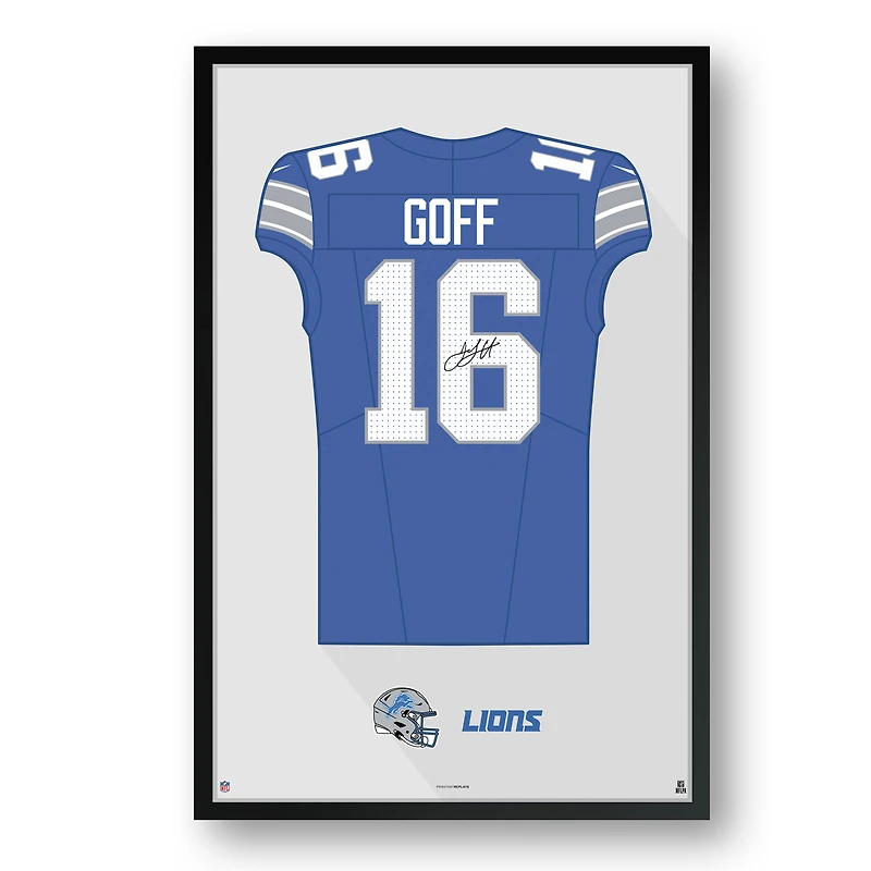 Jared Goff Detroit Lions 14" x 20" Home Jersey Framed Art Print