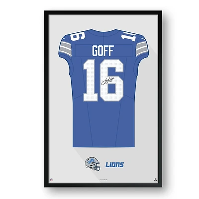 Jared Goff Detroit Lions 14" x 20" Home Jersey Framed Art Print